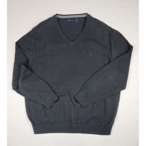 Nautica Sweater Mens 2XL. ‎ Vintage V-Neck Blue Cotton/Modal Pullover